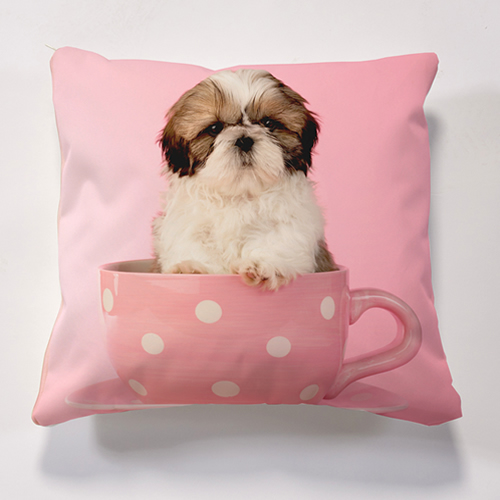 Iconic Dog in Cup Cushion
