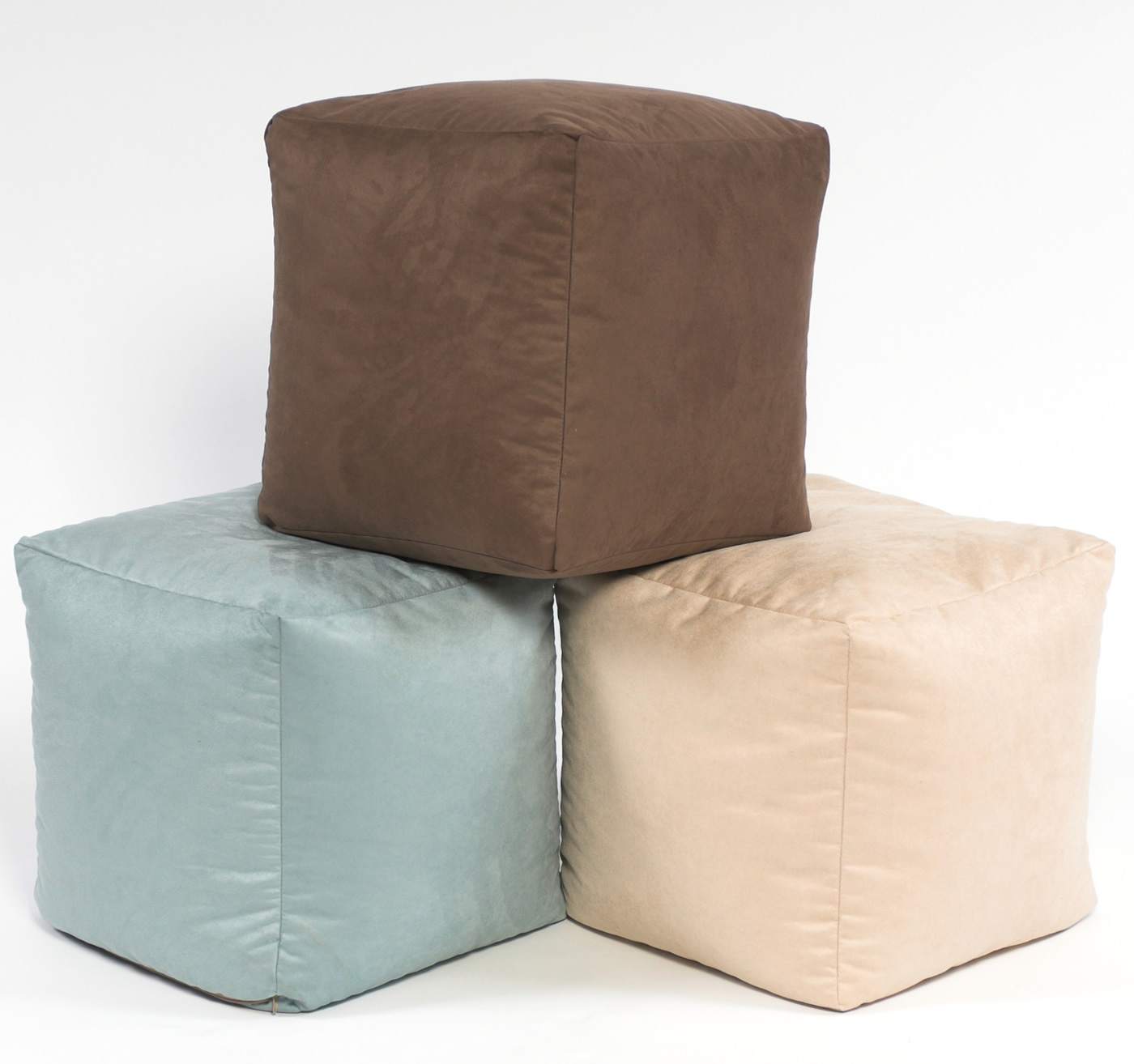 Footstool Cube Faux Suede